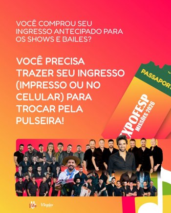 <span style="font-size: 12pt;">TROQUE SEU INGRESSO PELA PULSEIRA E GARANTA SEU ACESSO AOS SHOWS E BAILES DA EXPOFESP MISS&Otilde;ES 2026!</span>