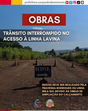 <span style="font-size: 12pt;">TR&Acirc;NSITO INTERROMPIDO NO ACESSO &Agrave; LINHA LAVINA</span>
