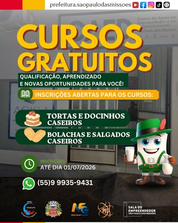 <span style="font-size: 12pt;">SALA DO EMPREENDEDOR ABRE INSCRI&Ccedil;&Otilde;ES PARA CURSOS GRATUITOS DE PANIFICA&Ccedil;&Atilde;O E CONFEITARIA</span>