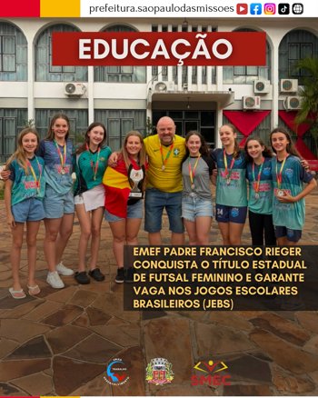 <span style="font-size: 12pt;">EMEF PADRE FRANCISCO RIEGER &Eacute; CAMPE&Atilde; ESTADUAL DE FUTSAL FEMININO</span>