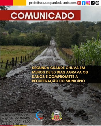 <span style="font-size: 12pt;">NOVA CHUVA INTENSA COMPROMETE A INFRAESTRUTURA E DIFICULTA OS TRABALHOS DE RECUPERA&Ccedil;&Atilde;O</span>