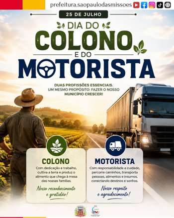 <span style="font-size: 12pt;">25 DE JULHO | DIA DO COLONO E DO MOTORISTA</span>