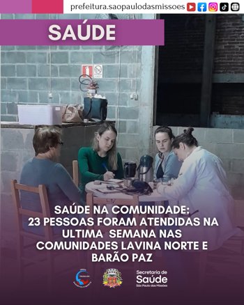 <span style="font-size: 12pt;">SA&Uacute;DE NA COMUNIDADE LEVA ATENDIMENTO &Agrave;S LOCALIDADES DA LINHA LAVINA NORTE E BAR&Atilde;O</span>