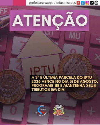 <span style="font-size: 12pt;">IPTU 2026 | FALTA 1 SEMANA PARA O VENCIMENTO DA &Uacute;LTIMA PARCELA</span>