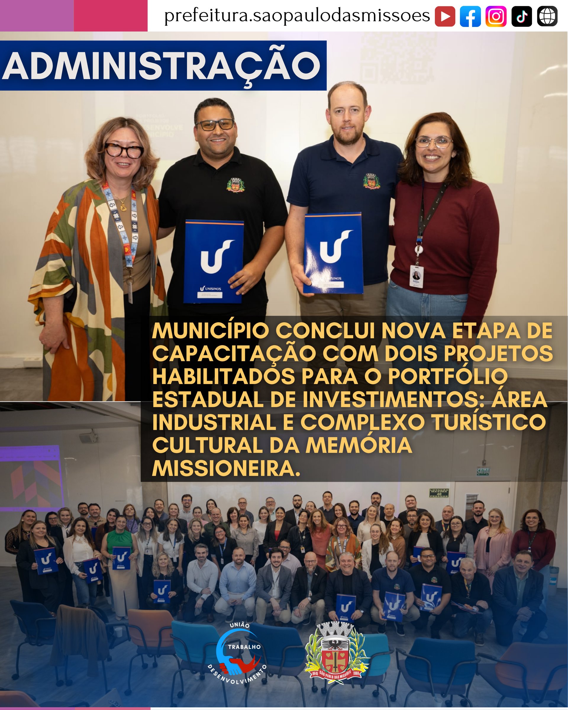 <span style="font-size: 12pt;">SÃO PAULO DAS MISSÕES CONCLUI ETAPA 2 DO PROGRAMA DESENVOLVE MUNICÍPIOS</span>