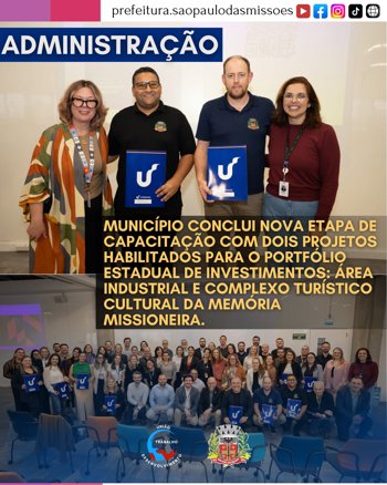 <span style="font-size: 12pt;">S&Atilde;O PAULO DAS MISS&Otilde;ES CONCLUI ETAPA 2 DO PROGRAMA DESENVOLVE MUNIC&Iacute;PIOS</span>