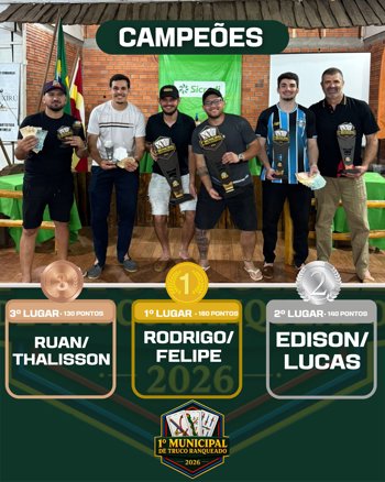 <span style="font-size: 12pt;">ENCERRAMENTO DO 1&ordm; MUNICIPAL DE TRUCO RANQUEADO</span>