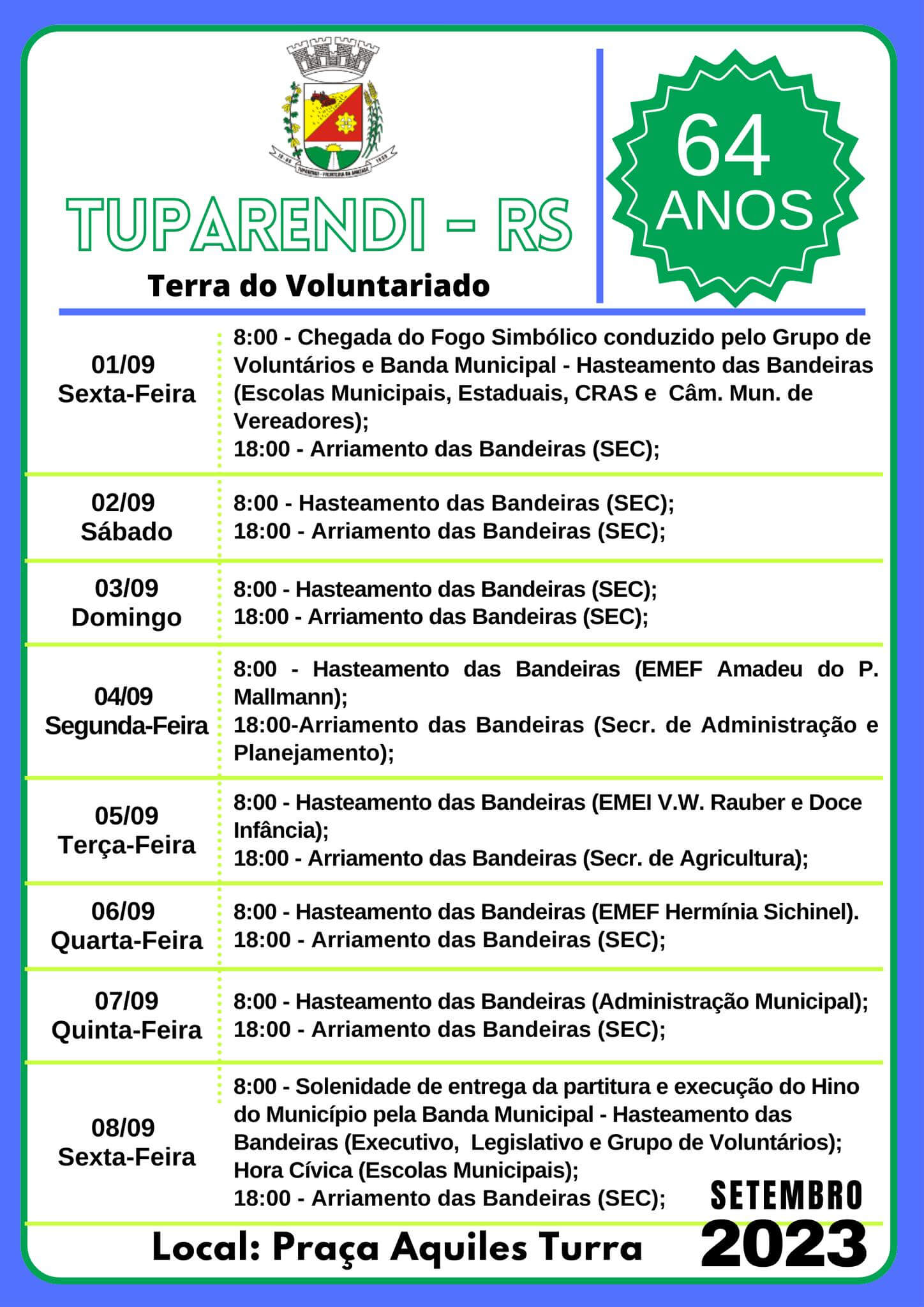 TUPARENDI - 64 ANOS - TERRA DO VOLUNTARIADO 