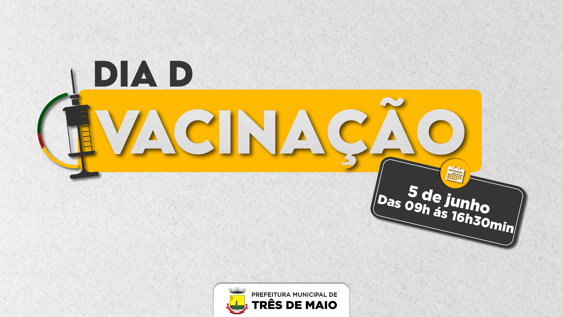 <p>DIA D VACINA&Ccedil;&Atilde;O OCORRE AMANH&Atilde; EM FRENTE AO PAL&Aacute;CIO MUNICIPAL WALTER ULLMANN</p>