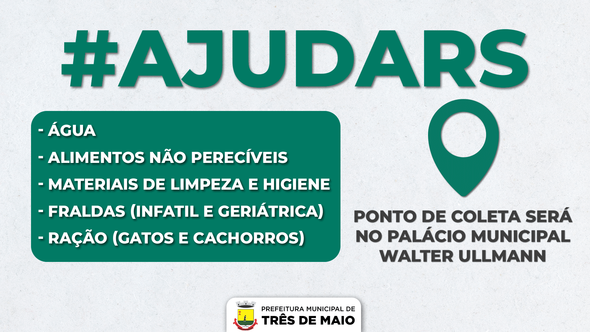 <p>DOA&Ccedil;&Otilde;ES PARA A POPULA&Ccedil;&Atilde;O ATINGIDA PELAS CHUVAS NO ESTADO PODEM SER ENTREGUES NA PREFEITURA</p>