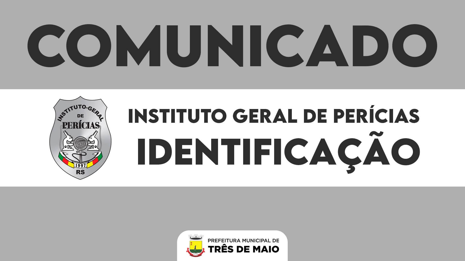 <p>COMUNICADO IGP &ndash; IDENTIFICA&Ccedil;&Atilde;O</p>