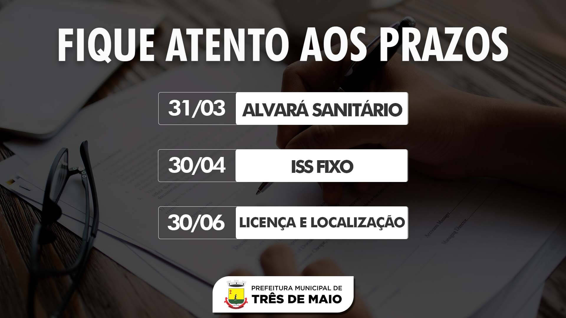 TAXA DO ALVARÁ SANITÁRIO VENCE NESTE MÊS