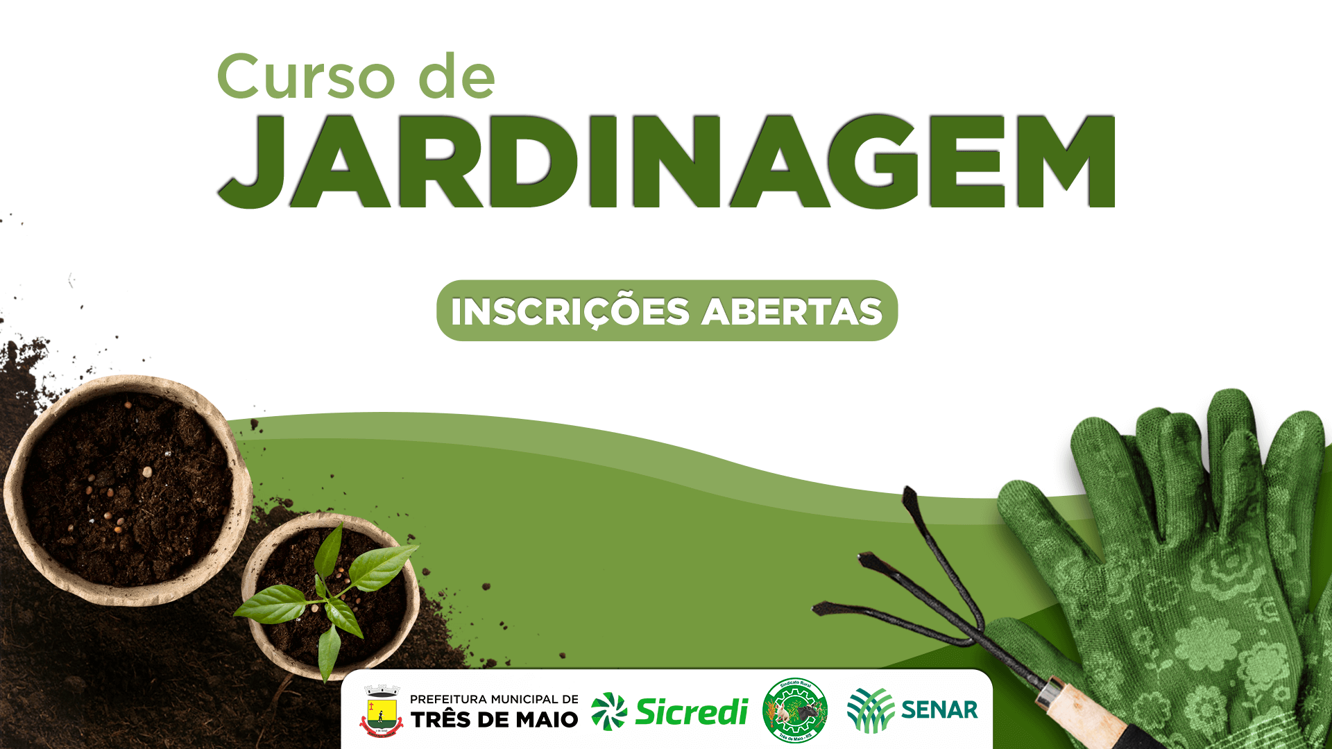 <p>INSCRI&Ccedil;&Otilde;ES ABERTAS PARA O CURSO DE JARDINAGEM</p>