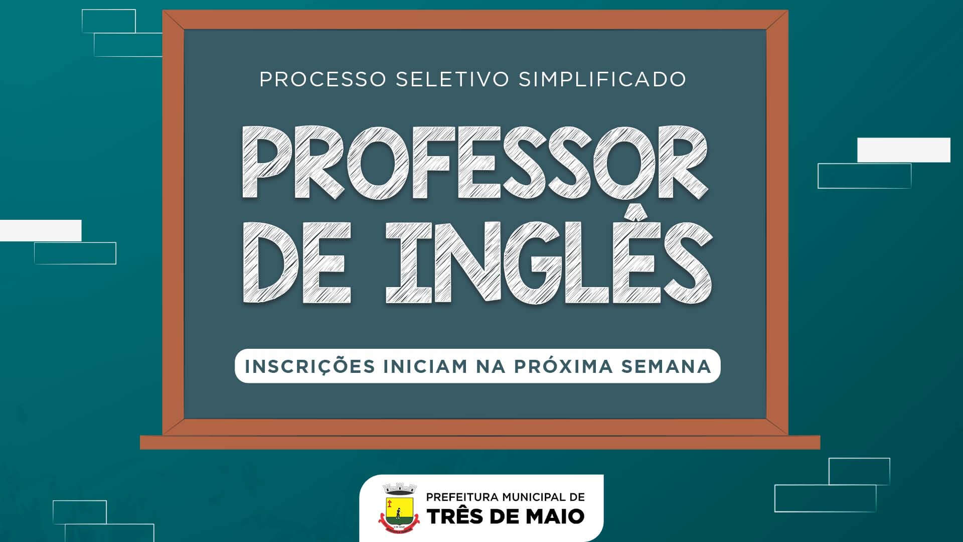 INSCRIÇÕES PARA VAGAS DE PROFESSOR DE LÍNGUA INGLESA PARA ENSINO FUNDAMENTAL INICIAM NA PRÓXIMA SEMANA 