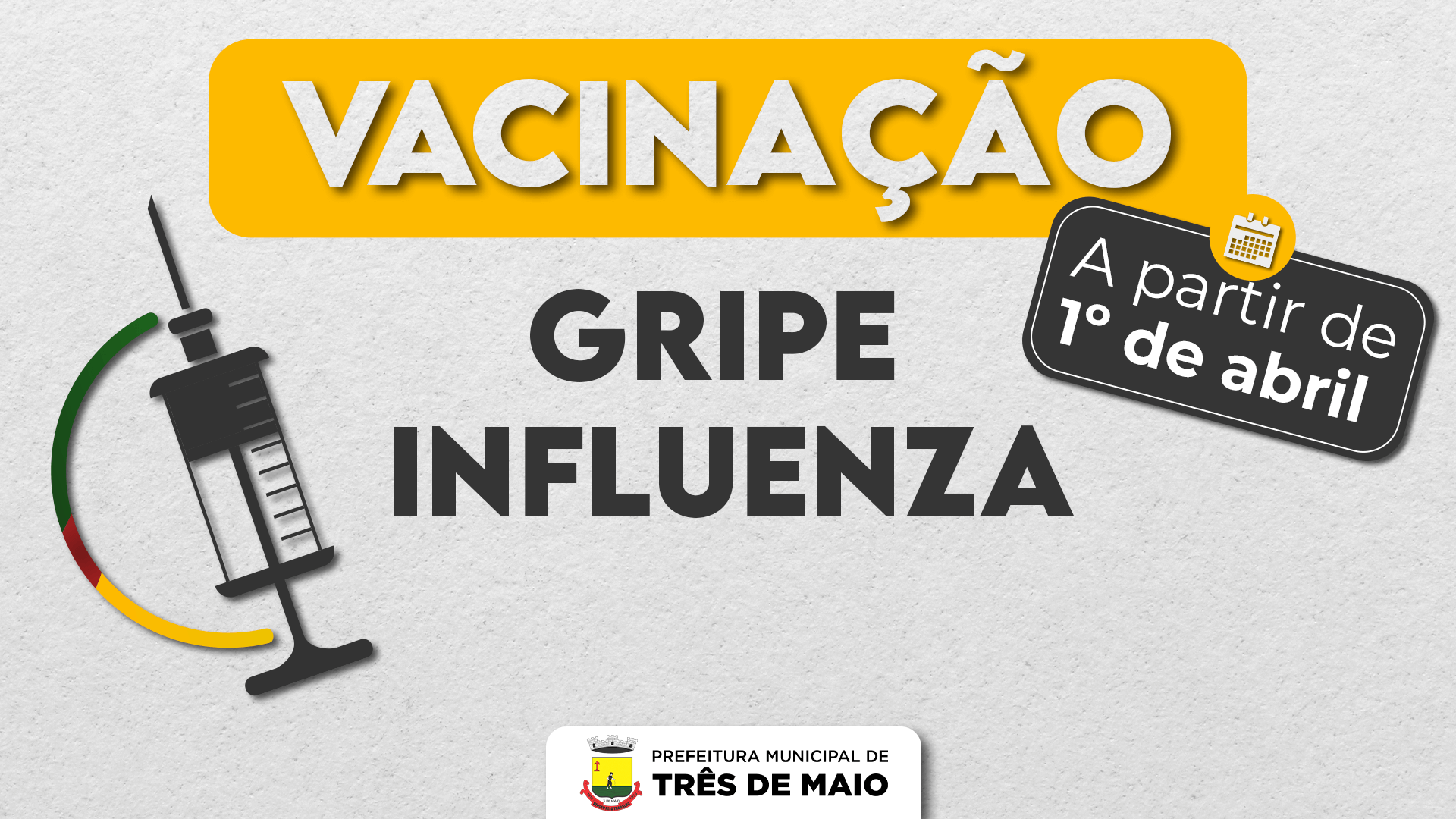 VACINAÇÃO CONTRA A GRIPE INICIA NA PRÓXIMA SEMANA