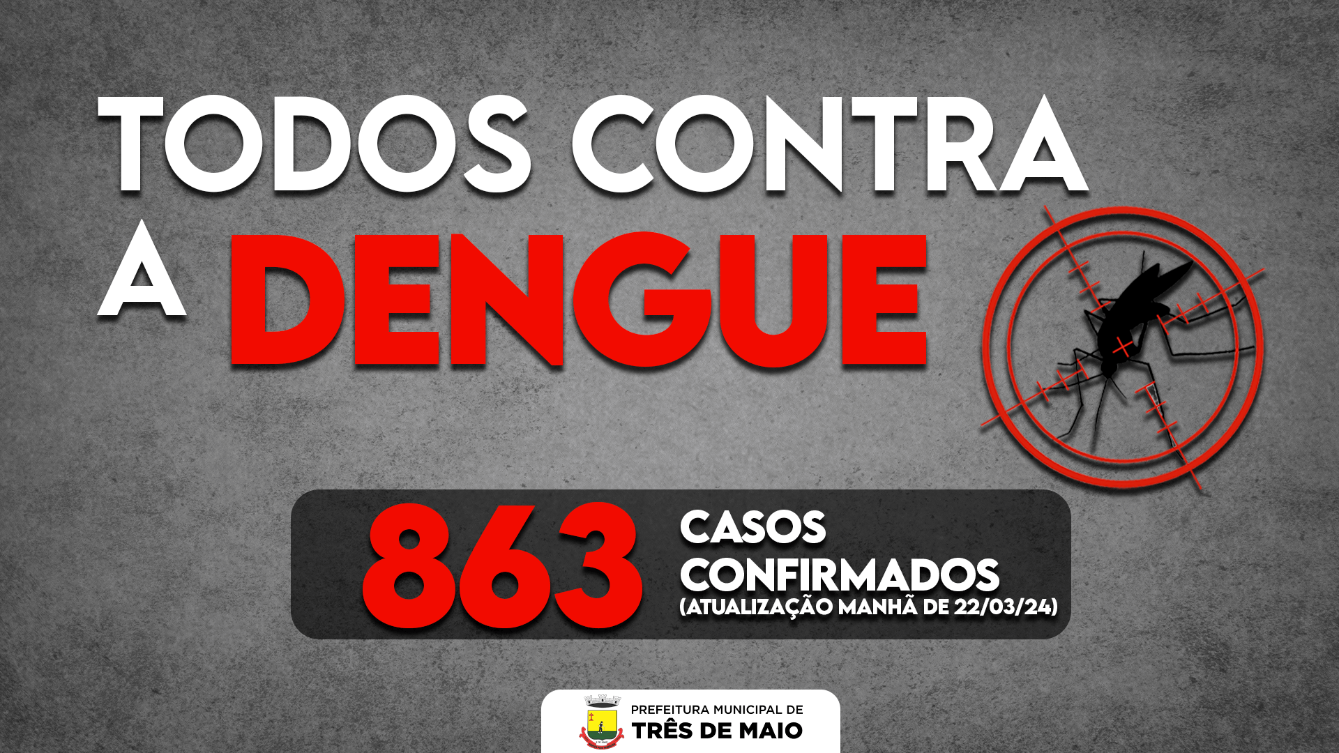 ATÉ O MOMENTO HÁ 863 CASOS CONFIRMADOS DE DENGUE NO MUNICÍPIO