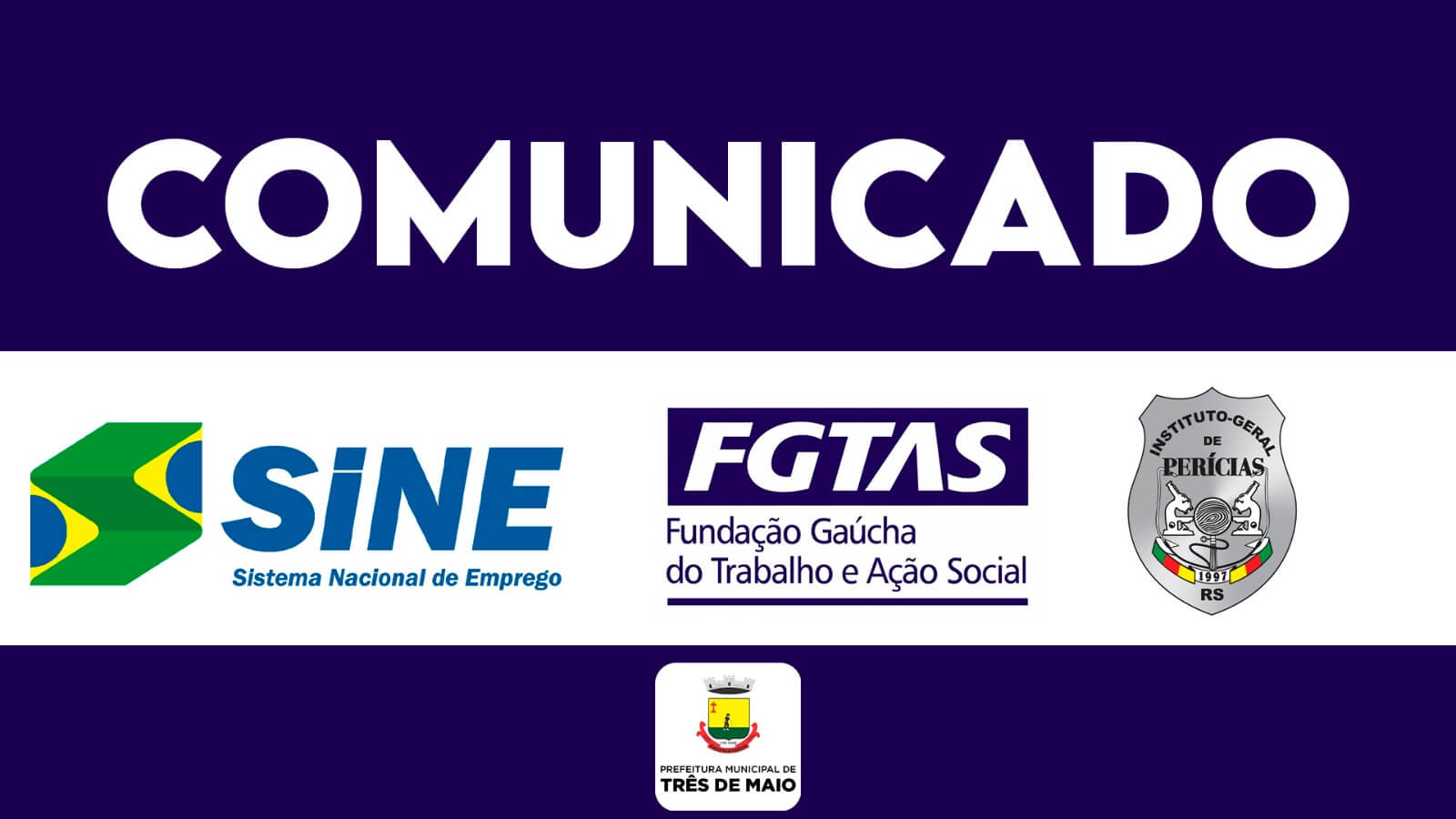 COMUNICADO DO SINE E IGP-IDENTIFICAÇÃO