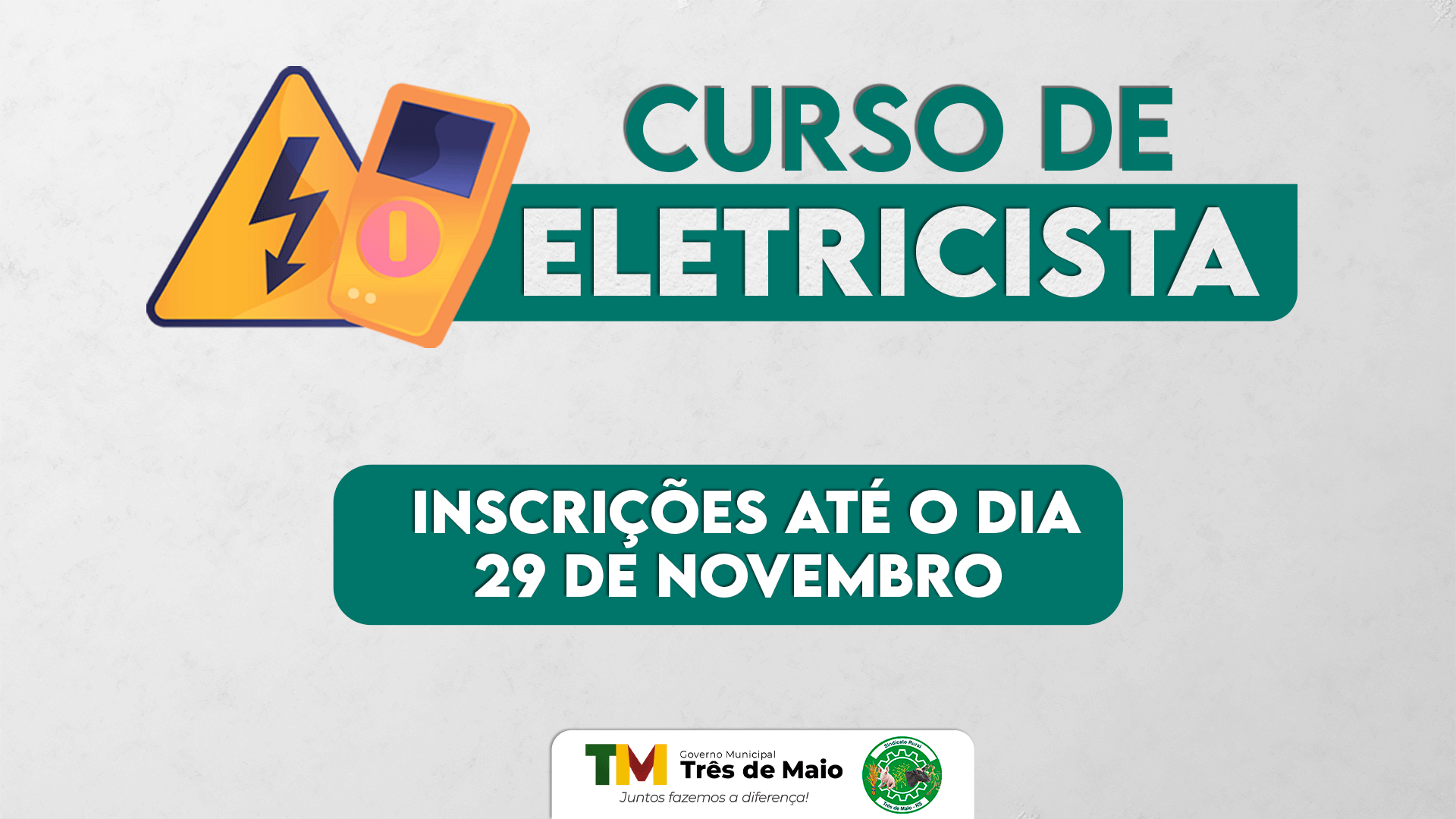 <p>INSCRI&Ccedil;&Otilde;ES ABERTAS PARA O CURSO DE ELETRICISTA</p>