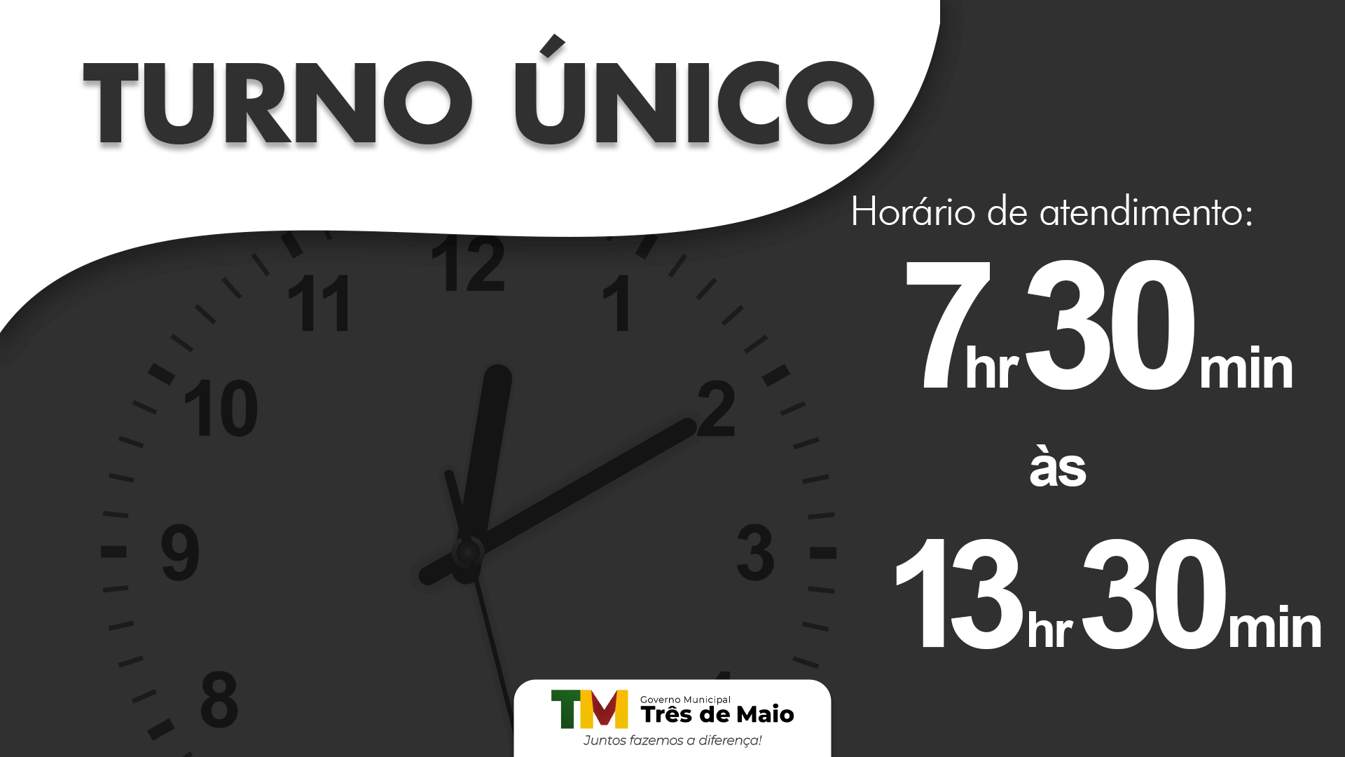 <p>TURNO &Uacute;NICO INICIA NA PR&Oacute;XIMA SEMANA</p>