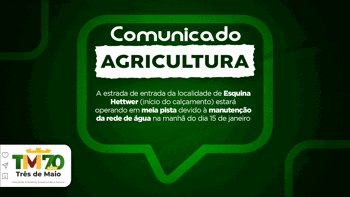 <p>COMUNICADO DA SECRETARIA DE AGRICULTURA</p>