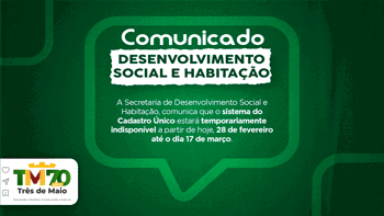 <p>COMUNICADO DA SECRETARIA DE DESENVOLVIMENTO SOCIAL E HABITA&Ccedil;&Atilde;O</p>