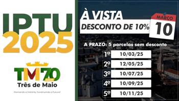<p>ULTIMO DIA PARA GARANTIR 10% DE DESCONTO NO IPTU 2025</p>