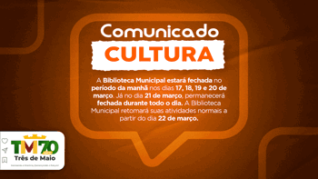 <p>COMUNICADO DA SECRETARIA DE CULTURA</p>