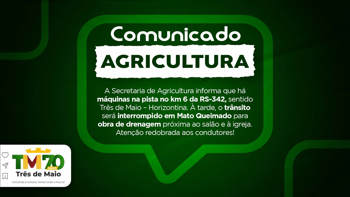 <p>COMUNICADO DA SECRETARIA DE AGRICULTURA</p>