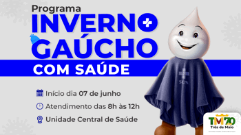 <p>TR&Ecirc;S DE MAIO REFOR&Ccedil;A ATENDIMENTO PARA S&Iacute;NDROMES RESPIRAT&Oacute;RIAS COM A&Ccedil;&Otilde;ES DO PROGRAMA INVERNO GA&Uacute;CHO COM SA&Uacute;DE 2025</p>