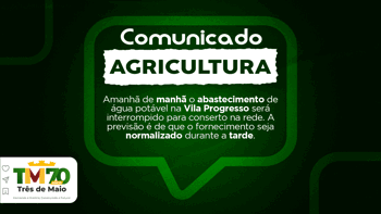 <p>COMUNICADO DA SECRETARIA DE AGRICULTURA</p>