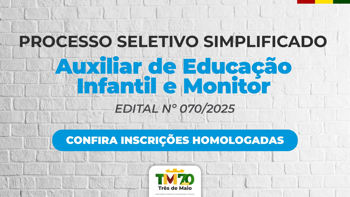<p>CONFIRA AS INSCRI&Ccedil;&Otilde;ES HOMOLOGADAS PARA OS CARGOS DE AUXILIAR DE EDUCA&Ccedil;&Atilde;O INFANTIL E MONITOR</p>