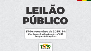<p>LEIL&Atilde;O P&Uacute;BLICO SER&Aacute; REALIZADO EM NOVEMBRO&nbsp;</p>