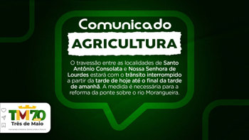 <p>TRAVESS&Atilde;O ENTRE SANTO ANT&Ocirc;NIO CONSOLATA E NOSSA SENHORA DE LOURDES TER&Aacute; TR&Acirc;NSITO INTERROMPIDO PARA REFORMA DE PONTE</p>