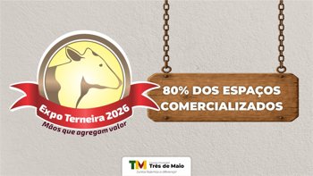 <p>EXPO TERNEIRA 2026 TEM&nbsp; 80% DOS ESPA&Ccedil;OS COMERCIALIZADOS E SEGUE COM OPORTUNIDADES PARA EXPOSITORES</p>