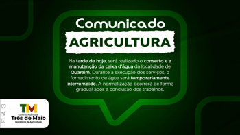 <p>MANUTEN&Ccedil;&Atilde;O EM CAIXA D'&Aacute;GUA CAUSA INTERRUP&Ccedil;&Atilde;O TEMPOR&Aacute;RIA NO ABASTECIMENTO EM QUARAIM</p>