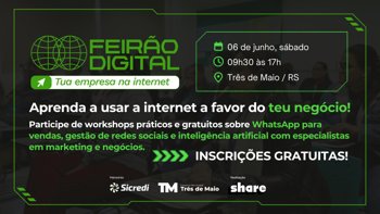 Feir&atilde;o Digital chega a Tr&ecirc;s de Maio com capacita&ccedil;&otilde;es pr&aacute;ticas para impulsionar neg&oacute;cios na internet