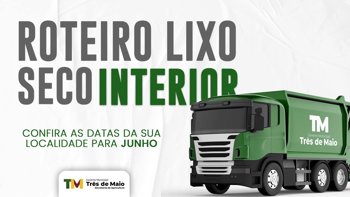 Coleta de lixo seco no interior inicia na pr&oacute;xima semana