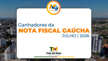 Programa Nota Fiscal Ga&uacute;cha divulga contemplados no sorteio de julho em Tr&ecirc;s de Maio
