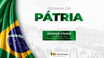 Desfile C&iacute;vico re&uacute;ne escolas, bandas e for&ccedil;as de seguran&ccedil;a neste s&aacute;bado em Tr&ecirc;s de Maio