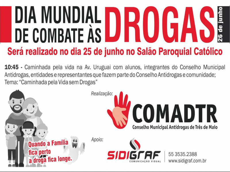 CAMINHADA ANTIDROGAS OCORRE AMANHÃ