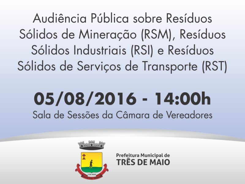 AUDIÊNCIA PÚBLICA OCORRE HOJE