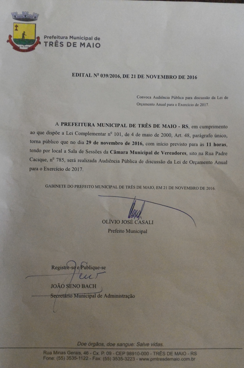 Audiência Pública LOA 2017