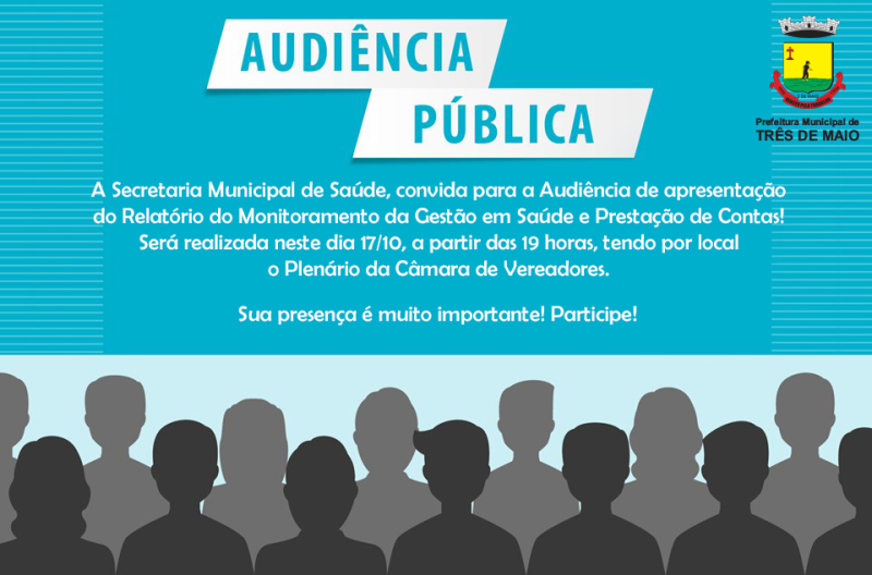 AUDIÊNCIA APRESENTARÁ DADOS DO MONITORAMENTO DE SAÚDE PÚBLICA