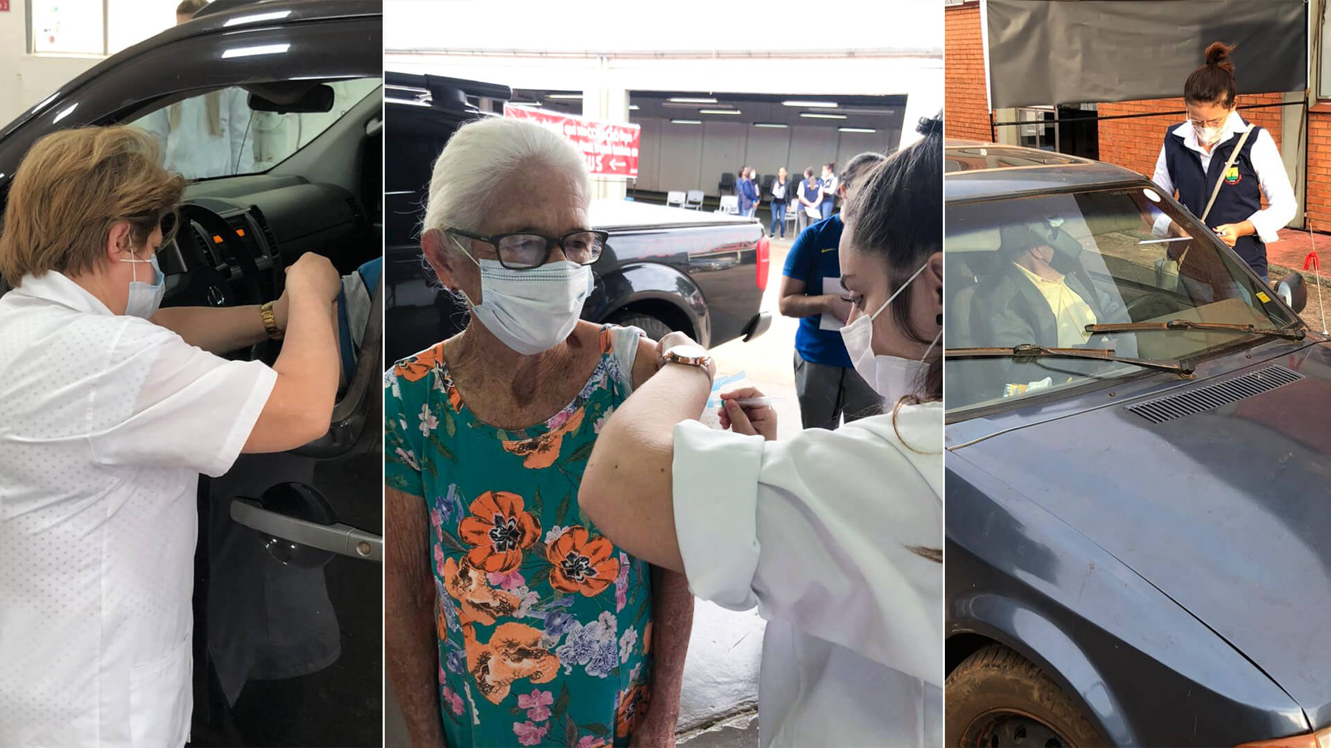 DRIVE-THRU CONTRA A COVID-19 VACINOU 202 PESSOAS EM TRÊS DE MAIO
