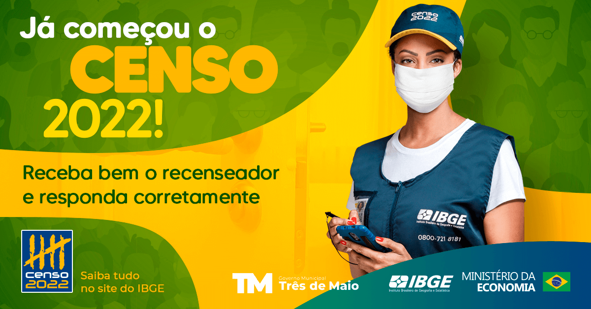 CENSO 2022 SEGUE ATÉ O DIA 31 DE OUTUBRO