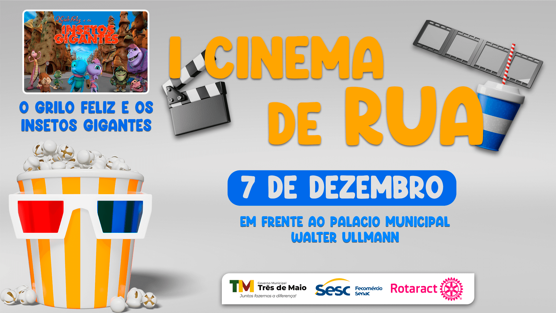 PRIMEIRO CINEMA DE RUA OCORRE AMANHÃ