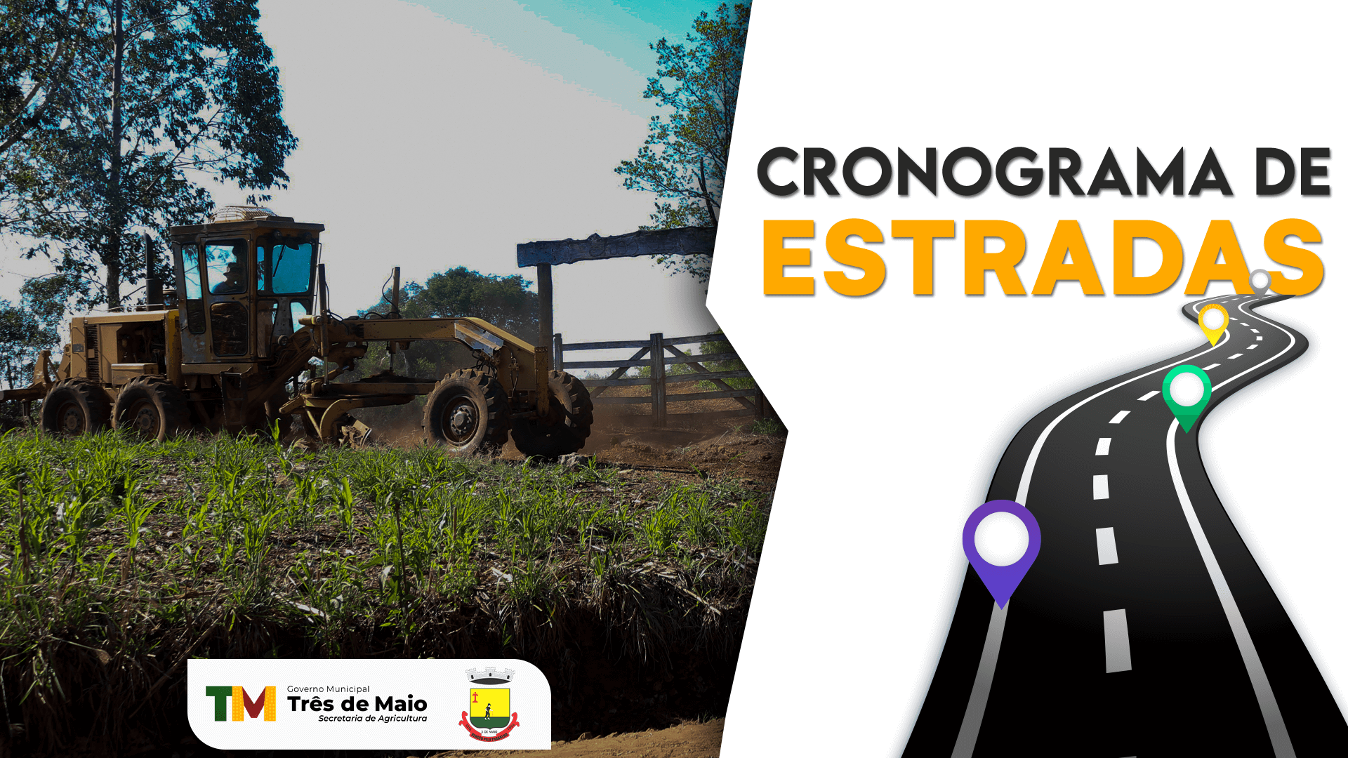 CONFIRA O CRONOGRAMA PARA RECUPERAÇÃO DE ESTRADAS DA SECRETARIA DE AGRICULTURA