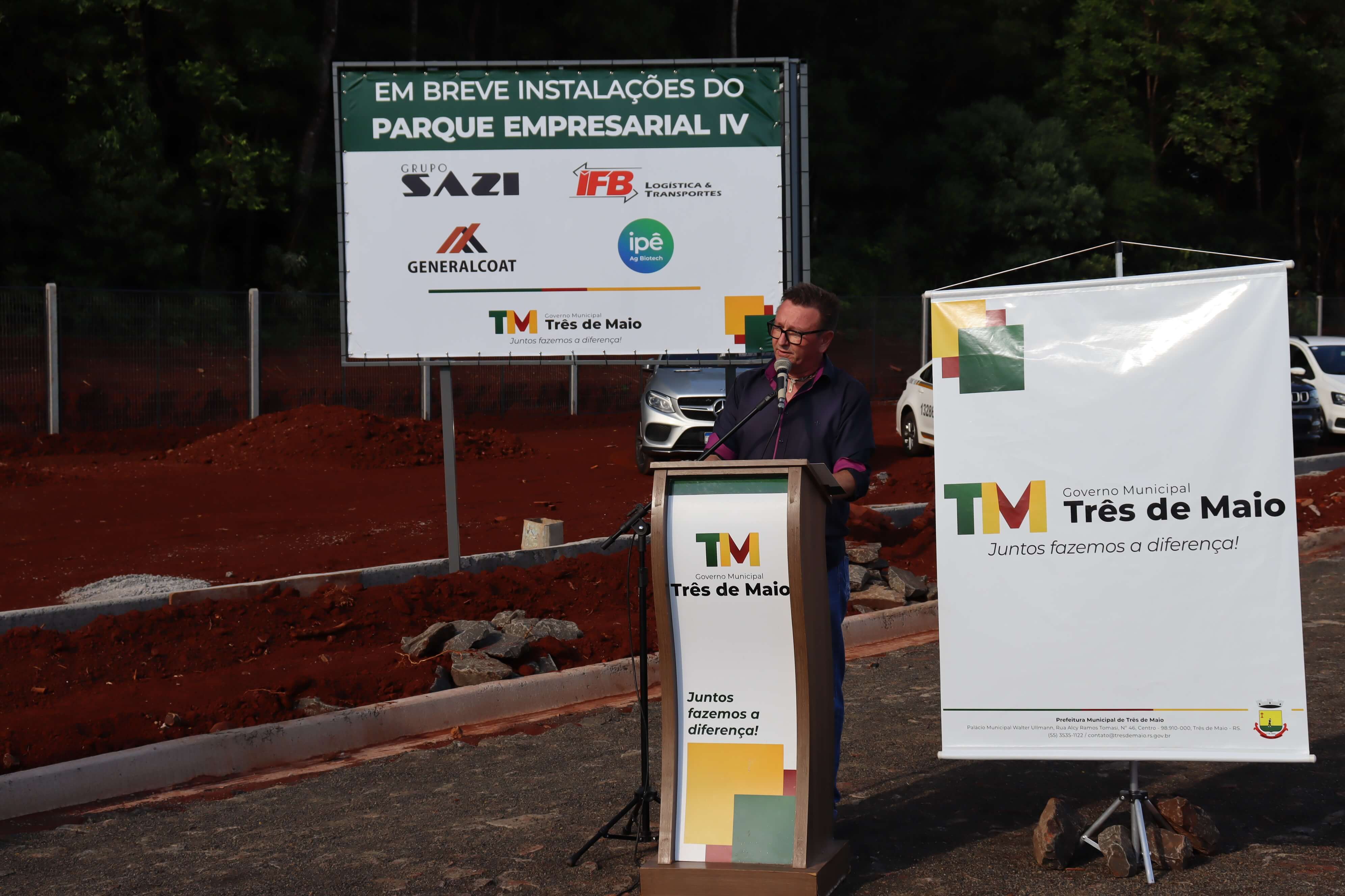 OCORREU A INAUGURAÇÃO DA PLACA DE INDENTIFICAÇÃO DO PARQUE EMPRESARIAL IV