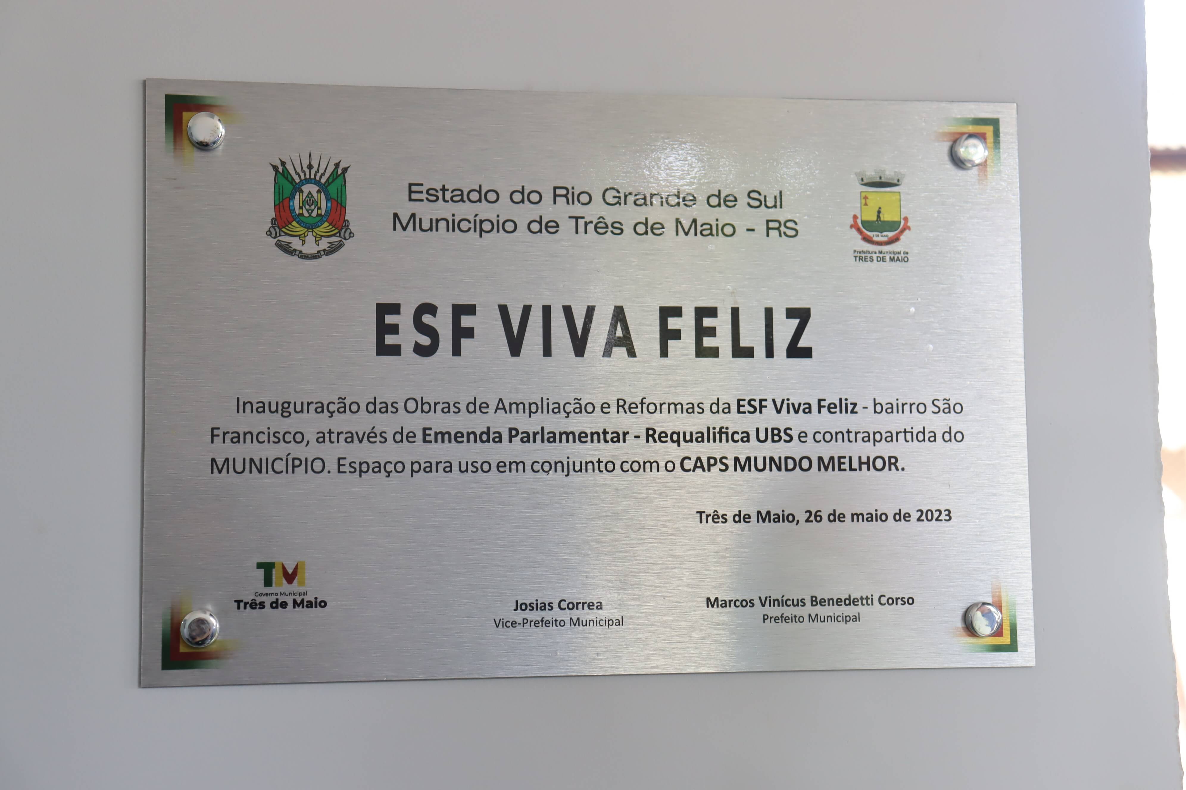 INAUGURAÇÃO DAS OBRAS DE AMPLIAÇÃO DA ESF VIVA FELIZ OCORREU NA ÚLTIMA SEMANA