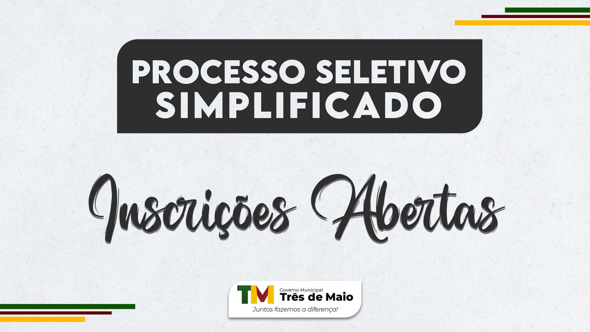 INICIAM AMANHÃ AS INSCRIÇÕES PARA O PROCESSO SELETIVO SIMPLIFICADO DE AUXILIAR E MONITOR DE EDUCAÇÃO INFANTIL 
